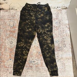 Shosho Black and Olive Tie-Dye Joggers